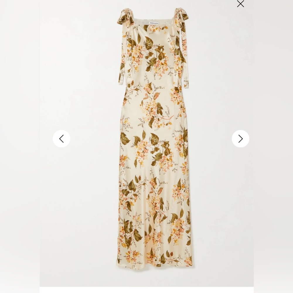 Reformation silk gown in size small